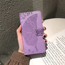 Load image into Gallery viewer, Luxury Embossed Butterfly Leather Wallet Flip Case For iPhone 13 Pro Max