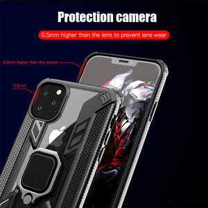 Warrior Style Magnetic Ring Kickstand Phone Cover For iPhone 12 Series