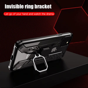 Warrior Style Magnetic Ring Kickstand Phone Cover For iPhone 11 Series