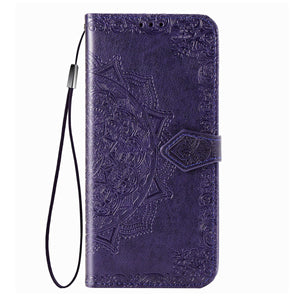 Luxury Embossed Mandala Leather Wallet Flip Case for Samsung S Series