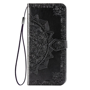 Luxury Embossed Mandala Leather Wallet Flip Case for Samsung S Series