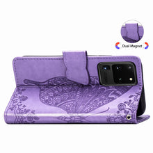 Load image into Gallery viewer, Luxury Embossed Butterfly Leather Wallet Flip Case For Samsung Galaxy S20 Ultra