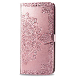 Luxury Embossed Mandala Leather Wallet Flip Case for Samsung A Series