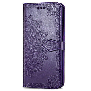 Luxury Embossed Mandala Leather Wallet Flip Case for Samsung A Series