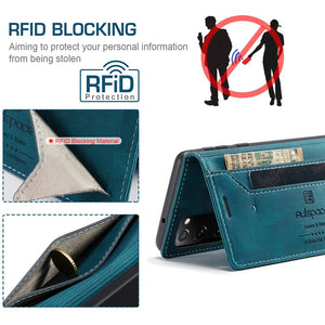 RFID Blocking Anti-theft Swipe Card Wallet Phone Case For SAMSUNG NOTE20/NOTE20 5G