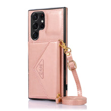 Load image into Gallery viewer, Triangle Crossbody Multifunctional Wallet Card Leather Case For Samsung Galaxy S22Ultra