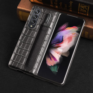 Luxury Corium Samsung Z Fold 3 5G With Pen Slot Phone Case