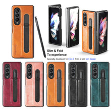 Charger l&#39;image dans la galerie, Samsung Z Fold 3 5G Luxury Leather With Pen Slot Phone Case
