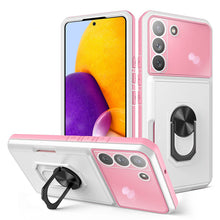 Load image into Gallery viewer, Luxury Lens Protection 3-in-1 Card Ring Phone Case For Samsung Galaxy S22Plus 5G