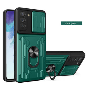 【For SAMSUNG S21+ 5G】Multifunctional Card Holder Ring Bracket Goggles Phone Case