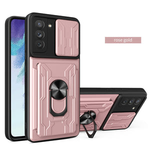 【SAMSUNG S22 5G】Multifunctional Card Holder Ring Bracket Goggles Phone Case