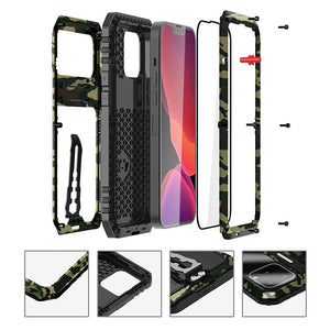 【iPhone 13ProMax】Back Clip Bracket Waterproof Aluminum 360° Protective Phone Case