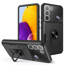 Load image into Gallery viewer, Luxury Lens Protection 3-in-1 Card Ring Phone Case For Samsung Galaxy S22Plus 5G