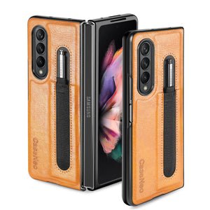 Samsung Z Fold 3 5G Luxury Leather With Pen Slot Phone Case