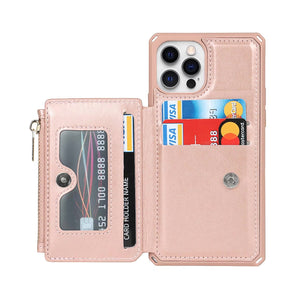 Luxury Zipper Multifunctional Wallet Card Leather Case For iPhone 12 ProMax