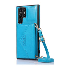 Load image into Gallery viewer, Triangle Crossbody Multifunctional Wallet Card Leather Case For Samsung Galaxy S22Ultra