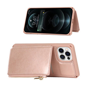 Luxury Zipper Multifunctional Wallet Card Leather Case For iPhone 12 ProMax