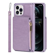 Load image into Gallery viewer, Luxury Zipper Multifunctional Wallet Card Leather Case For iPhone 12 ProMax