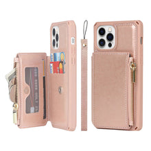 Load image into Gallery viewer, Luxury Zipper Multifunctional Wallet Card Leather Case For iPhone 12 ProMax