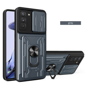 【SAMSUNG S22 5G】Multifunctional Card Holder Ring Bracket Goggles Phone Case