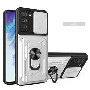 【For SAMSUNG S21+ 5G】Multifunctional Card Holder Ring Bracket Goggles Phone Case