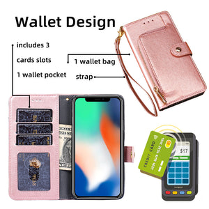 All New Multifunctional Zipper Wallet Leather Flip Case For SAMSUNG Galaxy A03S