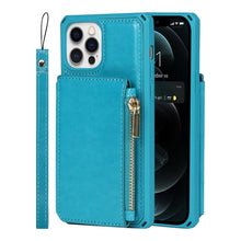 Load image into Gallery viewer, Luxury Zipper Multifunctional Wallet Card Leather Case For iPhone 12 ProMax