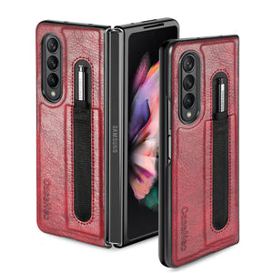 Samsung Z Fold 3 5G Luxury Leather With Pen Slot Phone Case
