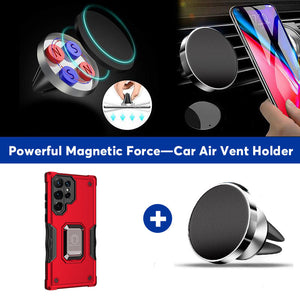 Contrast Color Ring Magnetic Holder Phone Case For SAMSUNG Galaxy S21Ultra