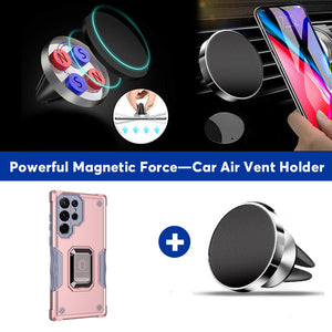 Contrast Color Ring Magnetic Holder Phone Case For SAMSUNG Galaxy S21Ultra