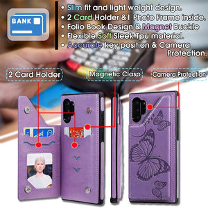 Luxury 3D Butterfly Wallet Phone Case For Samsung Galaxy NOTE10PLUS