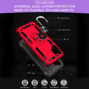 Samsung A32(5G) Luxury Armor Ring Bracket Phone Case With 2-Pack Screen Protectors
