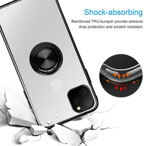2020 Transparent Colorful Magnetic Ring Holder Phone Case For iPhone11 series Case
