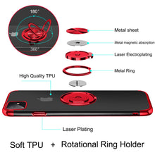 Load image into Gallery viewer, 2020 Transparent Colorful Magnetic Ring Holder Phone Case For iPhone11 series Case