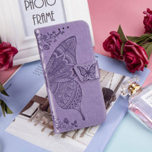 Load image into Gallery viewer, Luxury Embossed Butterfly Leather Wallet Flip Case For iPhone 14 Pro Max