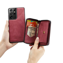 Load image into Gallery viewer, New Magnetic Separation Invisible Zipper Wallet Phone Case For SAMSUNG S21 Ultra