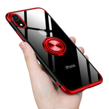 Load image into Gallery viewer, Transparent Colorful Magnetic Ring Holder Phone Case For iPhone X series Case