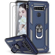 Load image into Gallery viewer, Luxury Armor Ring Bracket Phone Case For LG K51 With [2 Pack] Screen Protectors