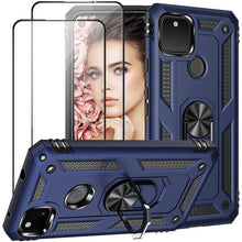 Load image into Gallery viewer, 2022 Luxury Armor Ring Bracket Phone case For Google Pixel 5 With 2-Pack Screen Protectors