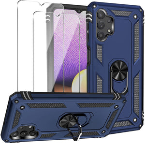 Samsung A32(5G) Luxury Armor Ring Bracket Phone Case With 2-Pack Screen Protectors