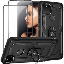 Load image into Gallery viewer, 2022 Luxury Armor Ring Bracket Phone case For Google Pixel 5 With 2-Pack Screen Protectors