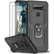 Load image into Gallery viewer, Luxury Armor Ring Bracket Phone Case For LG K51 With [2 Pack] Screen Protectors