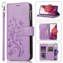 Charger l&#39;image dans la galerie, Luxe Zipper Leather Wallet Flip Multi Card Slots Cover Case For Samsung S20 Series