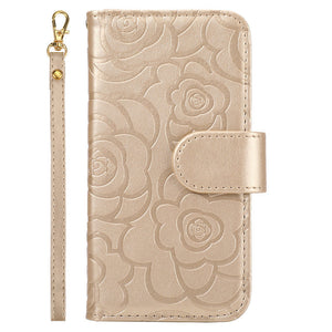 Camellia Embossed Flip Card Phone Case For Samsung Galaxy Note10 PLUS