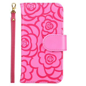 Camellia Embossed Flip Card Phone Case For Samsung Galaxy Note10 PLUS