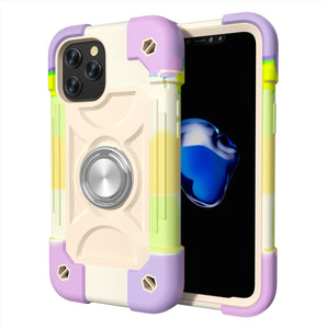 Colorful Anti-Drop Universal Dual-Ring Phone Case For iPhone 12 Pro Max