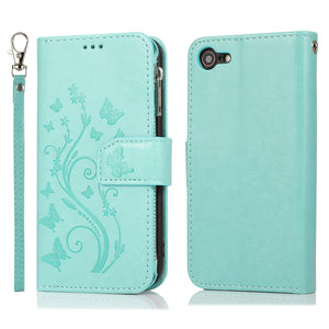 Luxury Zipper Leather Wallet Flip Multi Card Slots Cover Case For iPhone SE2020