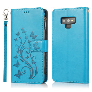 Luxury Zipper Leather Wallet Flip Multi Card Slots Case For Samsung Galaxy NOTE9