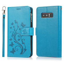 Load image into Gallery viewer, Luxury Zipper Leather Wallet Flip Multi Card Slots Case For Samsung Galaxy NOTE8