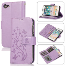 Load image into Gallery viewer, Luxury Zipper Leather Wallet Flip Multi Card Slots Cover Case For iPhone SE2020